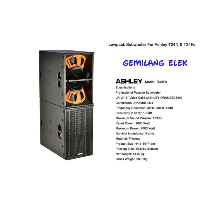 Subwoofer Pasif Ashley B30Fe 2X15In