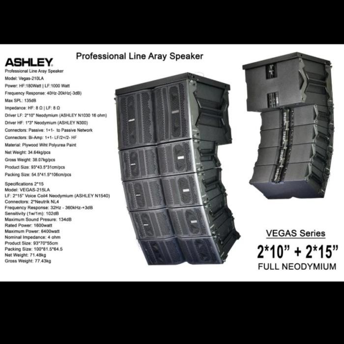 Line Array Ashley Vegas 215La 2X15" Garansi Ashley 1Box / 1Pcs