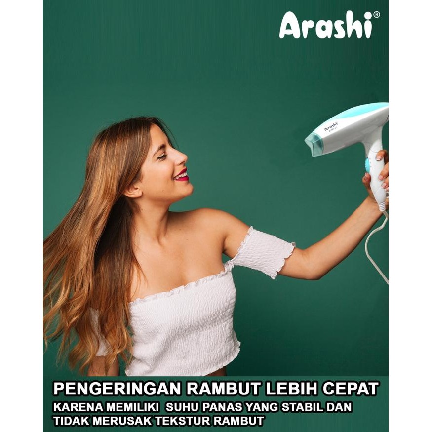 Arashi Hair Dryer Ahd 01/ Pengering Rambut Profesional / 200-400 Watt Termurah