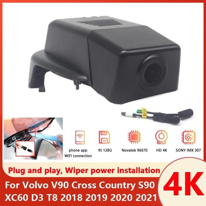 Plug and play Hidden Car DVR WIFI 4K UHD Dash Cam Camera For