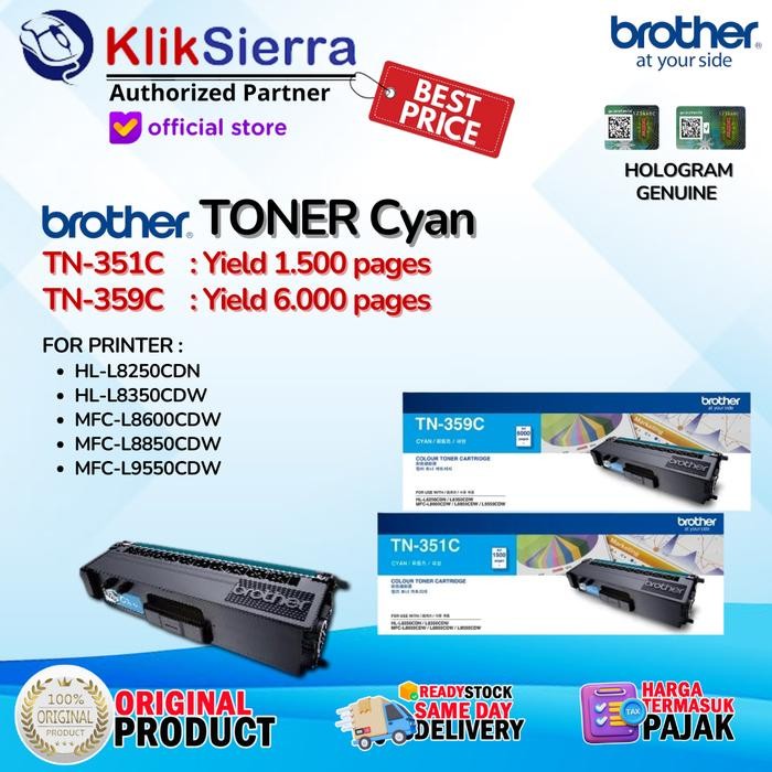 BROTHER TONER TN351 TN351C TN-351C TN351 CYAN - TN359 TN359C TN-359C TN-359 BIRU - TONER ORIGINAL