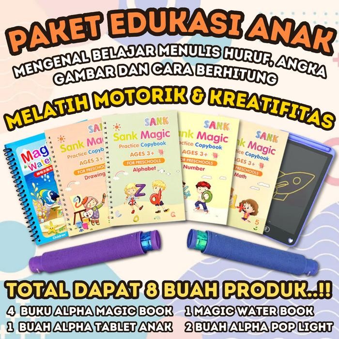 

Paket Lengkap Mainan Buku Edukasi Anak Belajar Menulis Huruf Angka