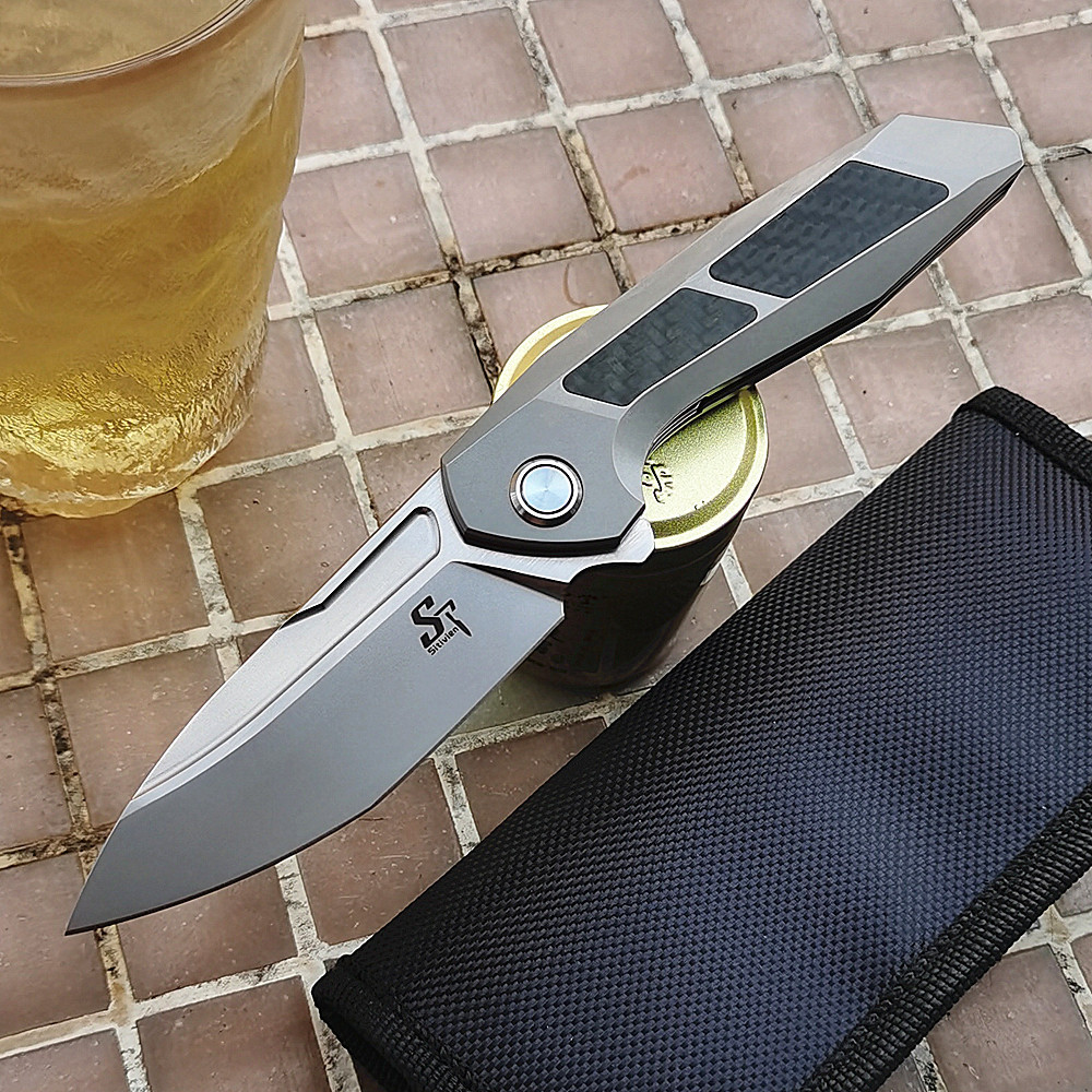 Sitivien ST996 M390 Blade Ceramic Ball Bearing Flipper Titanium