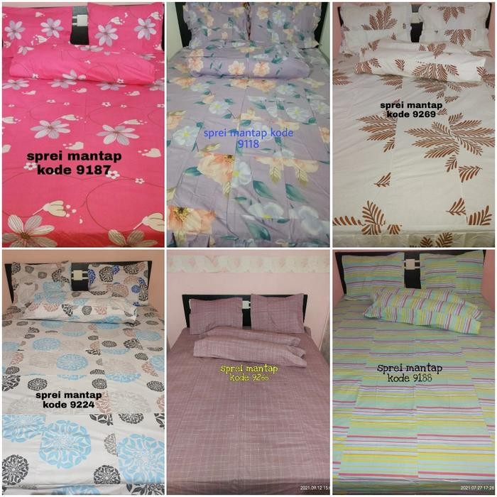sprei perca my love ukuran 140x200 kain kotakan