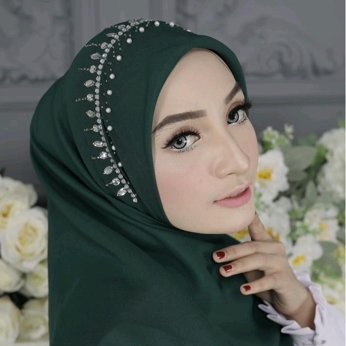 Miliki Segera Hijab Segi Empat Payet Mahkota / Hijab Pesta / Hijab Segi Empat Mewah Dlc34