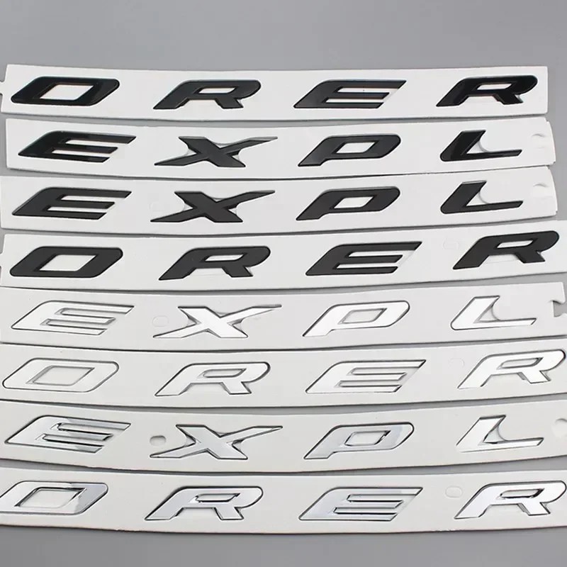 IMPORT 3D ABS Chrome Black EXPLORER Letters Car Front Hood Emblem Badge Sticker for Explorer
