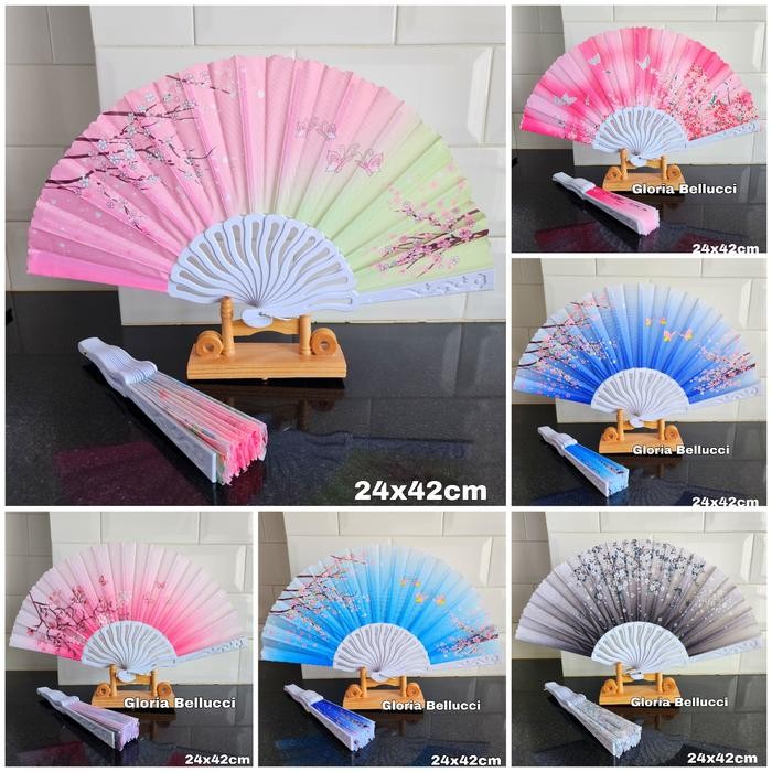 Pesta_Genz Kipas Lipat Tangan Sakura Jepang China Souvenir Japan Cina Tari Balet