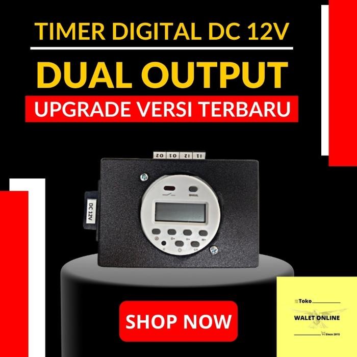 TIMER DIGITAL 12V DC 2 OUTPUT PROGRAMABLE SWITCH AUTO ON/OFF TIMER DC