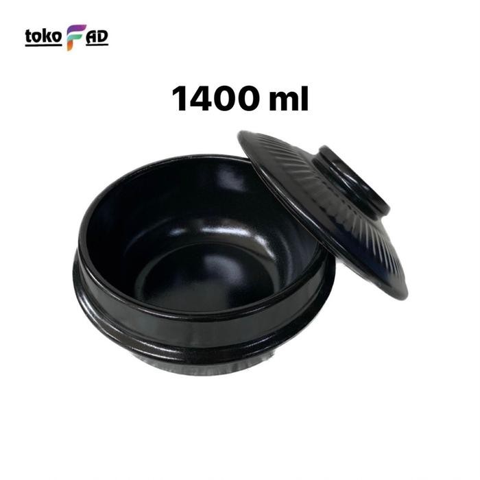PREMIUM Ttukbaegi Panci Mangkok Keramik Korea Bibimbap Bowl 1400 ml