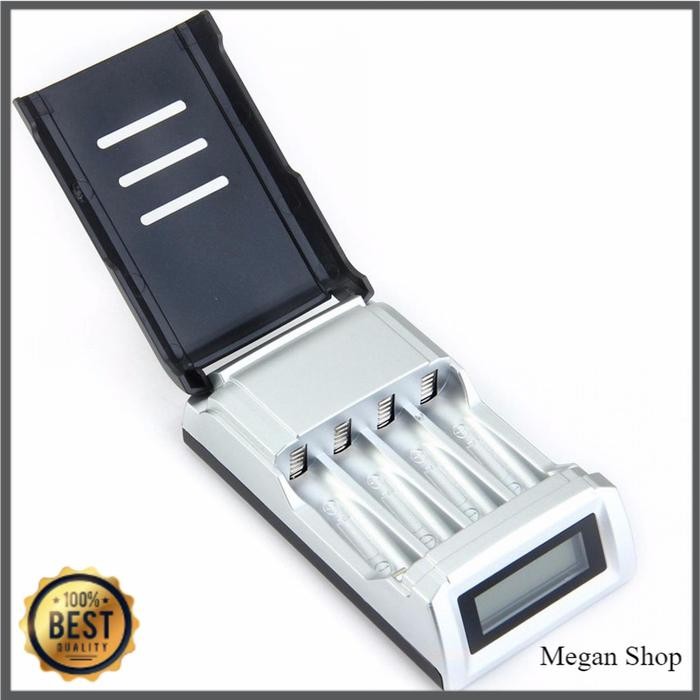 Charger Baterai Smart Intelligent LCD 4 Slot Ukuran AA dan AAA Bisa Cas Baterai Alkaline Jam