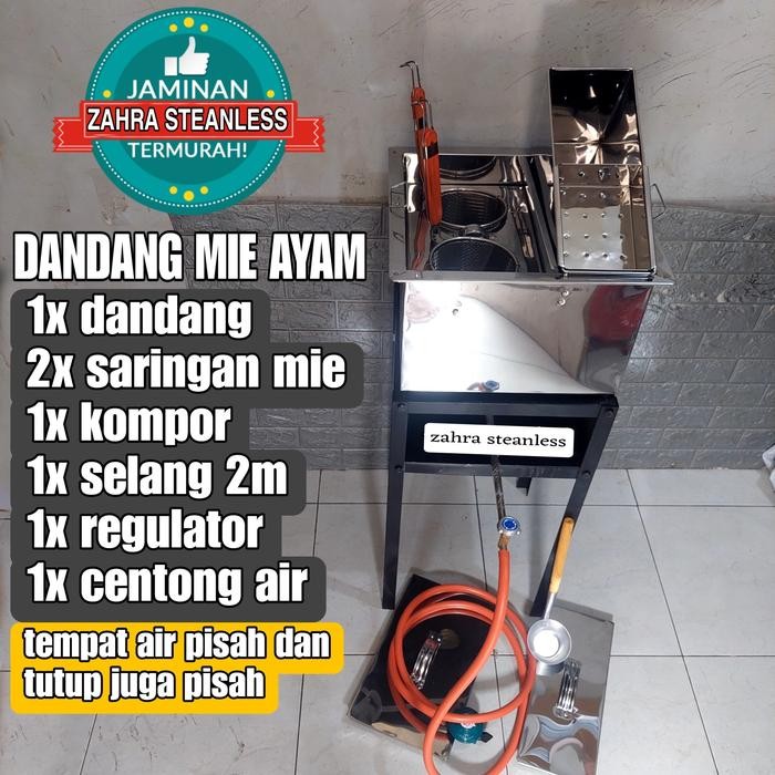 PREMIUM DANDANG MIE AYAM 2 LUBANG KUAH SEKAT SET MEJA/ PANCI MIE PENTOL / TONG