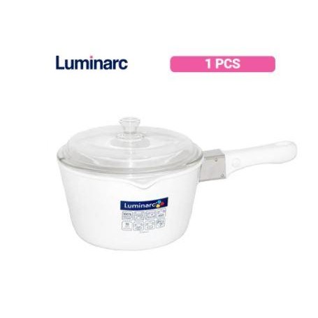 PREMIUM Panci Masak Saucepan Kaca Luminarc Vitro White Tutup 1,5 Liter