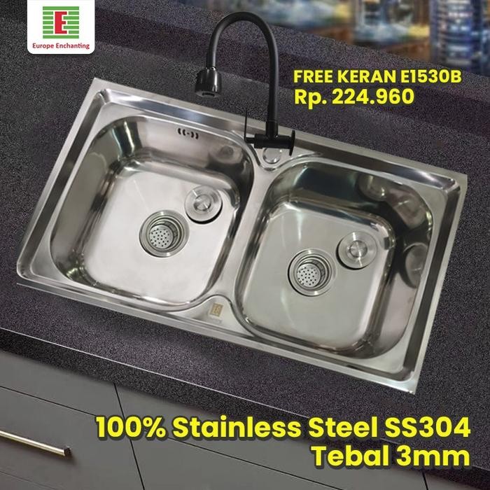 PREMIUM Set Sink Bak Cuci Piring Europe Enchanting E1075