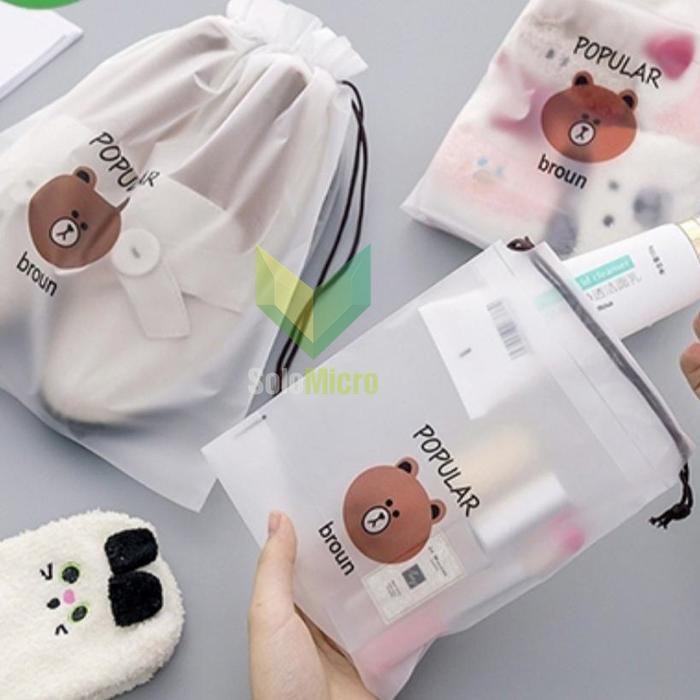 PREMIUM Travel Pouch Organizer Bag Serbaguna Tas Kantong Serut Anti Air