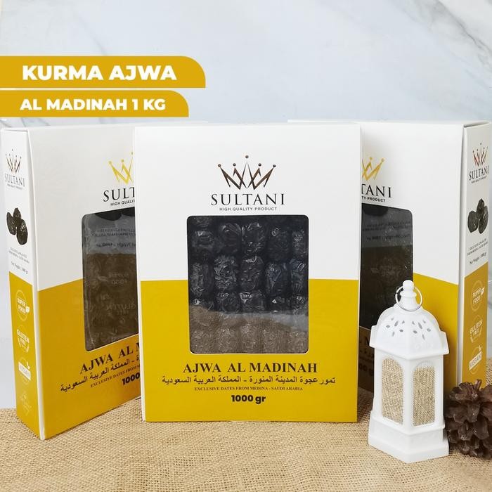 

PREMIUM Kurma Ajwa Al Madinah 1 kg Sultani Indonesia Kualitas Grade A Healthy Food Snack Kering