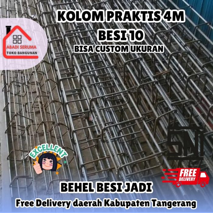PREMIUM MURAH / BESI KOLOM PRAKTIS / BEHEL BESI JADI / KOLOM PRATIS 4M BESI 10 / BESI CUSTOM UKURAN