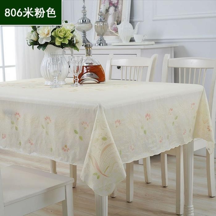 PREMIUM Taplak Meja Makan Vinyl Premium Waterproof Size 6/8 Kursi