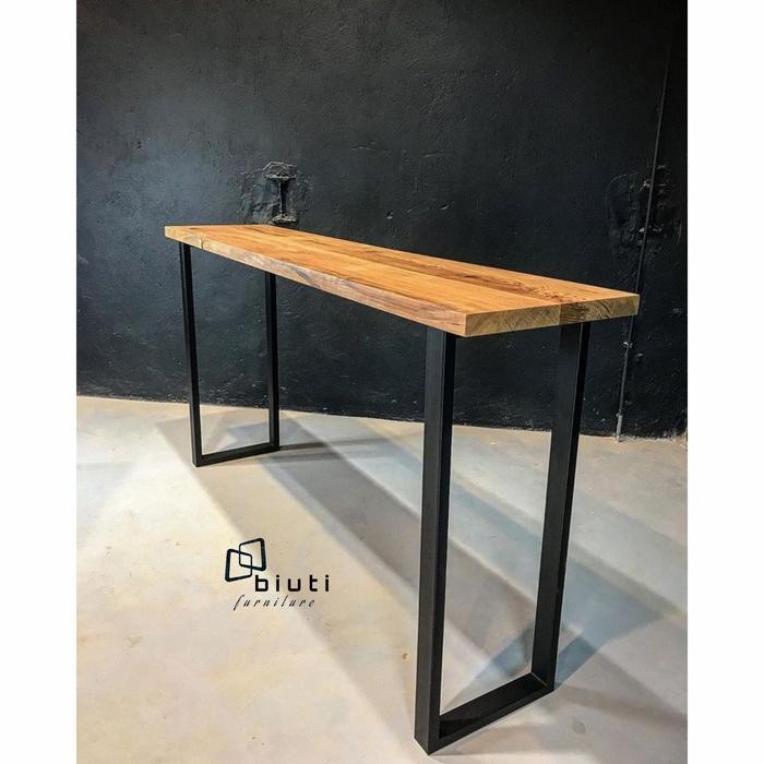 PREMIUM meja bar cafe minimalis - meja besi hollow - meja industrial