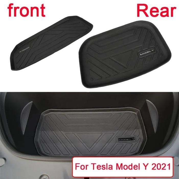 For Tesla Model Y 2021-2023 Upgrade TPE Front Storage Box Pad Rear
