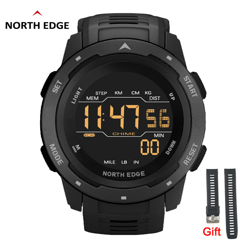 NORTH EDGE Jam Tangan Digital Jam Tangan Militer Pria Jam Tangan