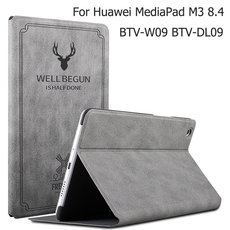 Magnetic Matte Leather Smart Case For Huawei MediaPad M3 8.4 BTV-W09
