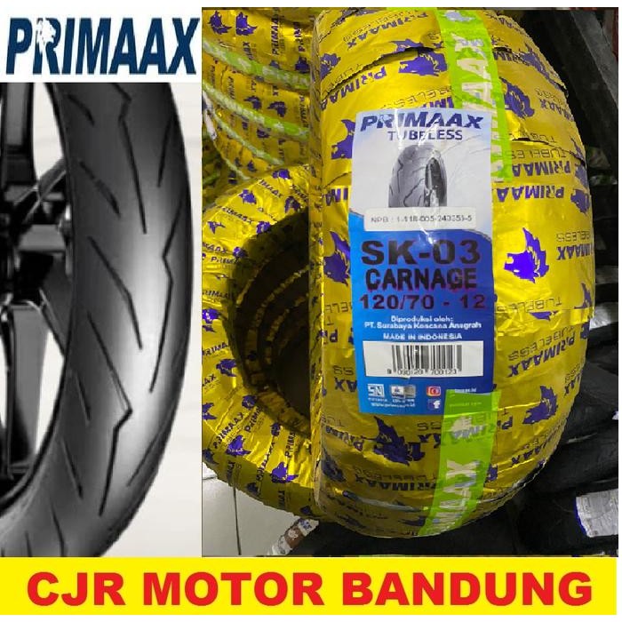 BAN PRIMAAX SK 03 RING 12 100/70 110/70 120/70 BAN DONAT MOTIF DIABLO TUBELESS MOTOR VESPA MATIC