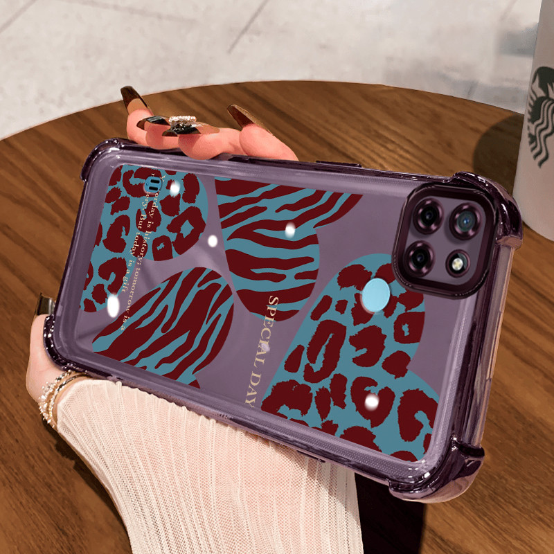 Casing Hp untuk Realme C21Y Realme C25Y C21 C15 Case Casing Softcase macan tutul cinta Kesing pelind