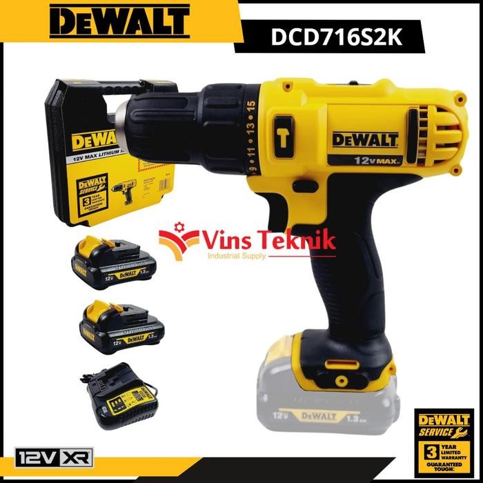 Mesin Bor Baterai Cordless Hammer drill DCD716S2K DEWALT DCD716
