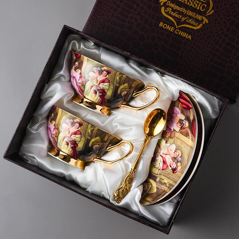 Cangkir kopi indah Eropa kecil mewah siang hari Set teh kecantikan