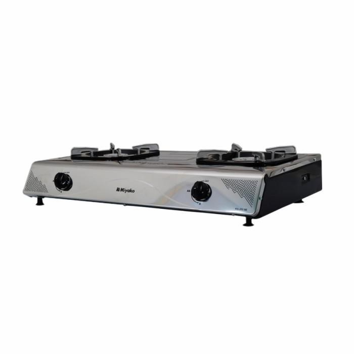 Miyako KG202SE KG 202 SE KG202 - Kompor Gas 2 Tungku Stainless Bodi Stainless Gas Stove Top Cooker