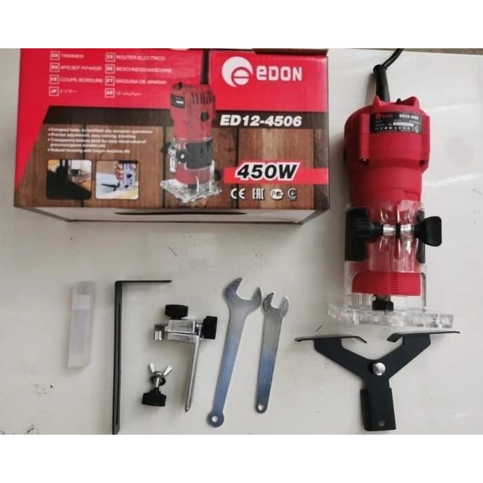 Edon Ed12-4506 Mesin Router Profil Kayu Mesin Trimmer List Elektrik