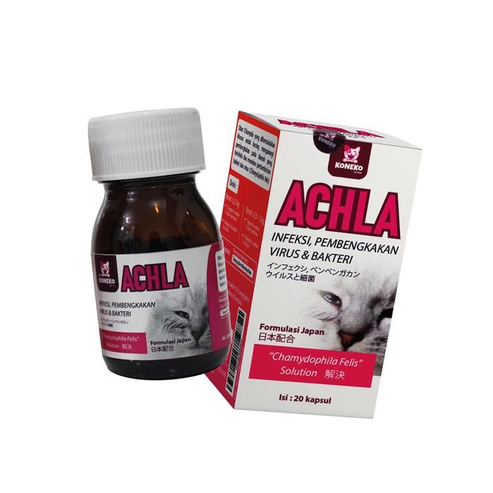 OBAT KUCING INFEKSI CLAMIDIA MATA BENGKAK BERNANAH ACHLA 20 KAPSUL AMPUH