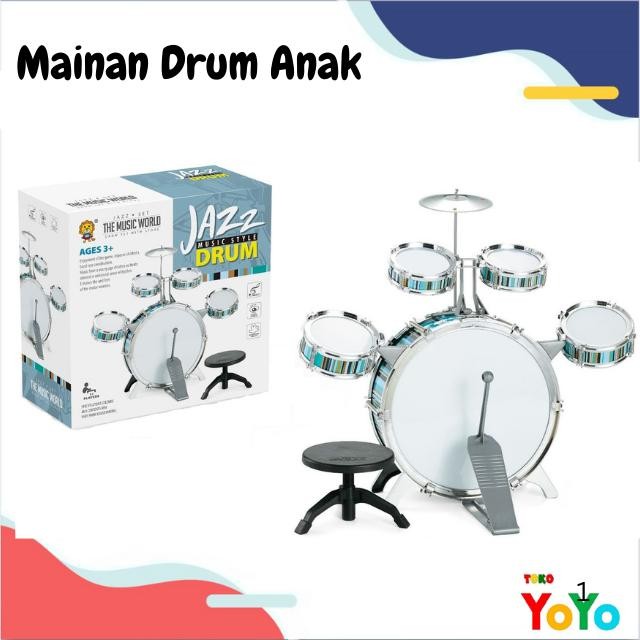 ELINAAKU MAINAN DRUM ANAK SET JUMBO JAZZ BESAR MUSIKAL EDUKASI ANAK MUSIK LAKI LAKI PUKUL ALAT MUSIK