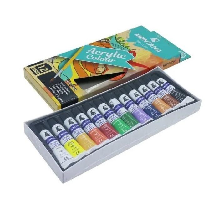 

SALE TERHOTT CAT AKRILIK / ARCYLIC PAINT / CAT LUKIS ACRILIC / CAT ACRYLIC COLOUR 12 WARNA READYY