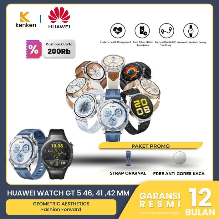 Huawei Watch GT 5 GT5 Smartwatch Garansi Resmi Huawei indonesia White 41 MM Black 46 mm blue 46 mm *