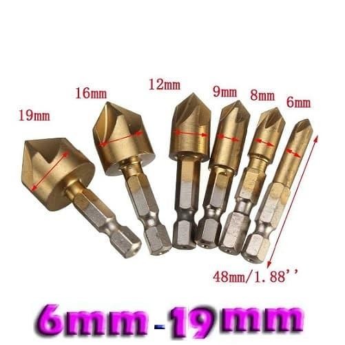 Mata Bor Countersink Hss Mata Bor Besi Dan Kayu 6 Pcs