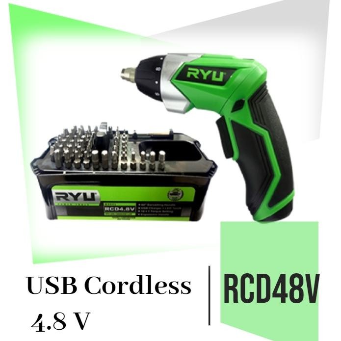 Ryu RCD 4.8 Volt USB Cordless / RYU Mesin BOR SLIM PORTABLE USB / BOR TANGAN tanpa kabel untuk