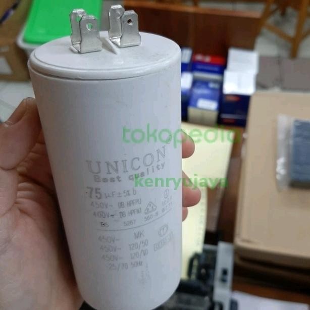 Kapasitor (Capacitor) Pompa 75uf 450 Vac Unicon