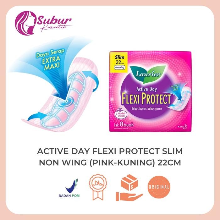 Laurier Active Day Flexi Protect Slim Non Wing (Pink-Kuning)