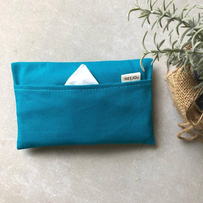 Tempat tisu pouch kotak tissue travel estetik aesthetic kain kanvas