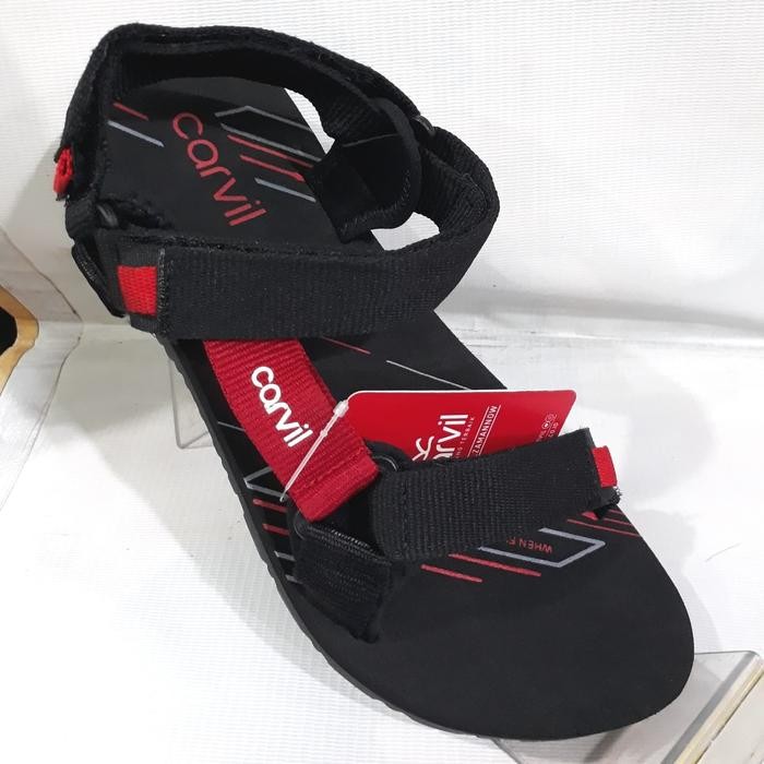 sandal gunung pria merk Carvil original hitam
