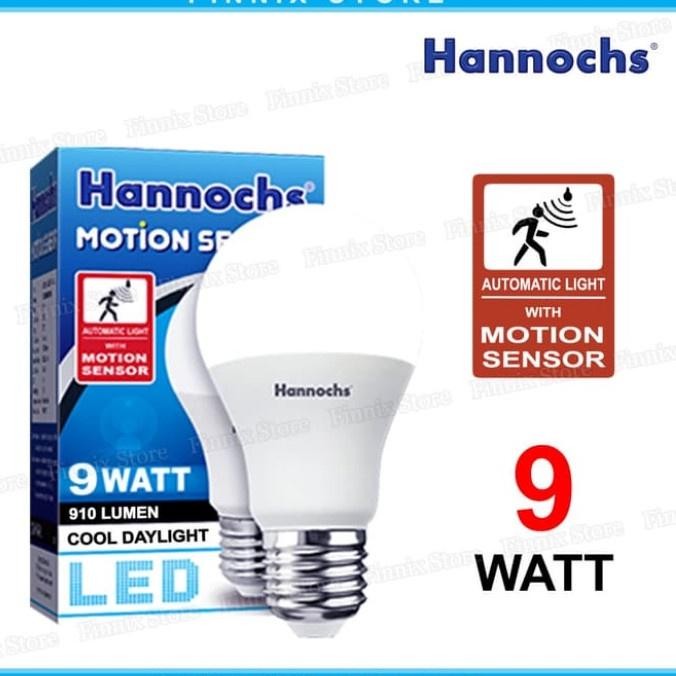 Lampu LED Bulb Hannochs 9W Motion Sensor Bohlam Hannochs