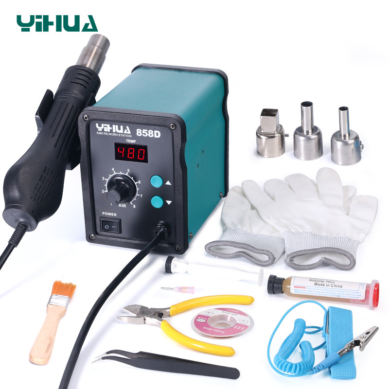 YIHUA 858D Stasiun Solder Senapan Angin Panas 700W BGA Stasiun
