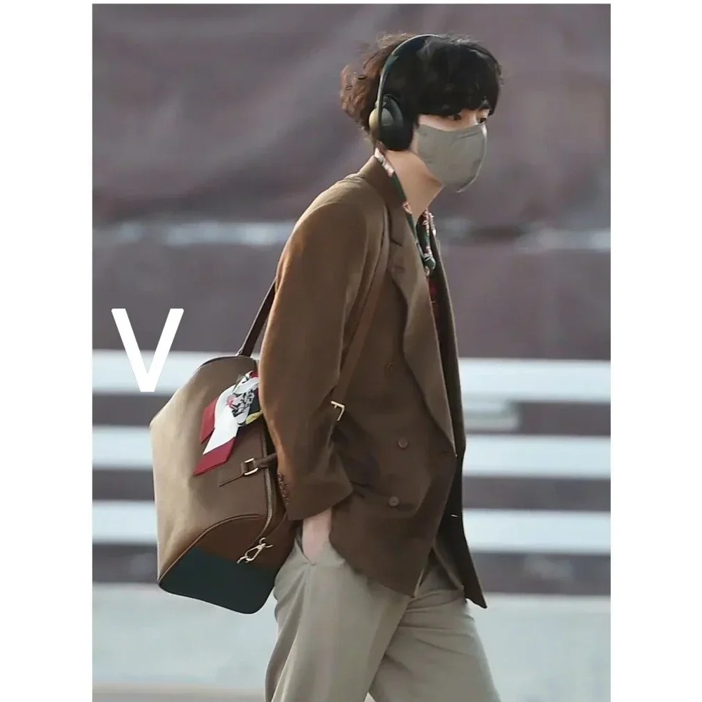 Kpop Boys Boston Bags V Design Mute Bostons Crossbody Bags Large