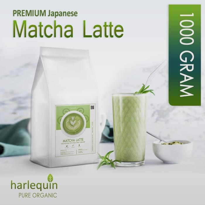 

Matcha Latte Powder 1kg Harlequin Non Sugar Bubuk Matcha Latte 1000gr