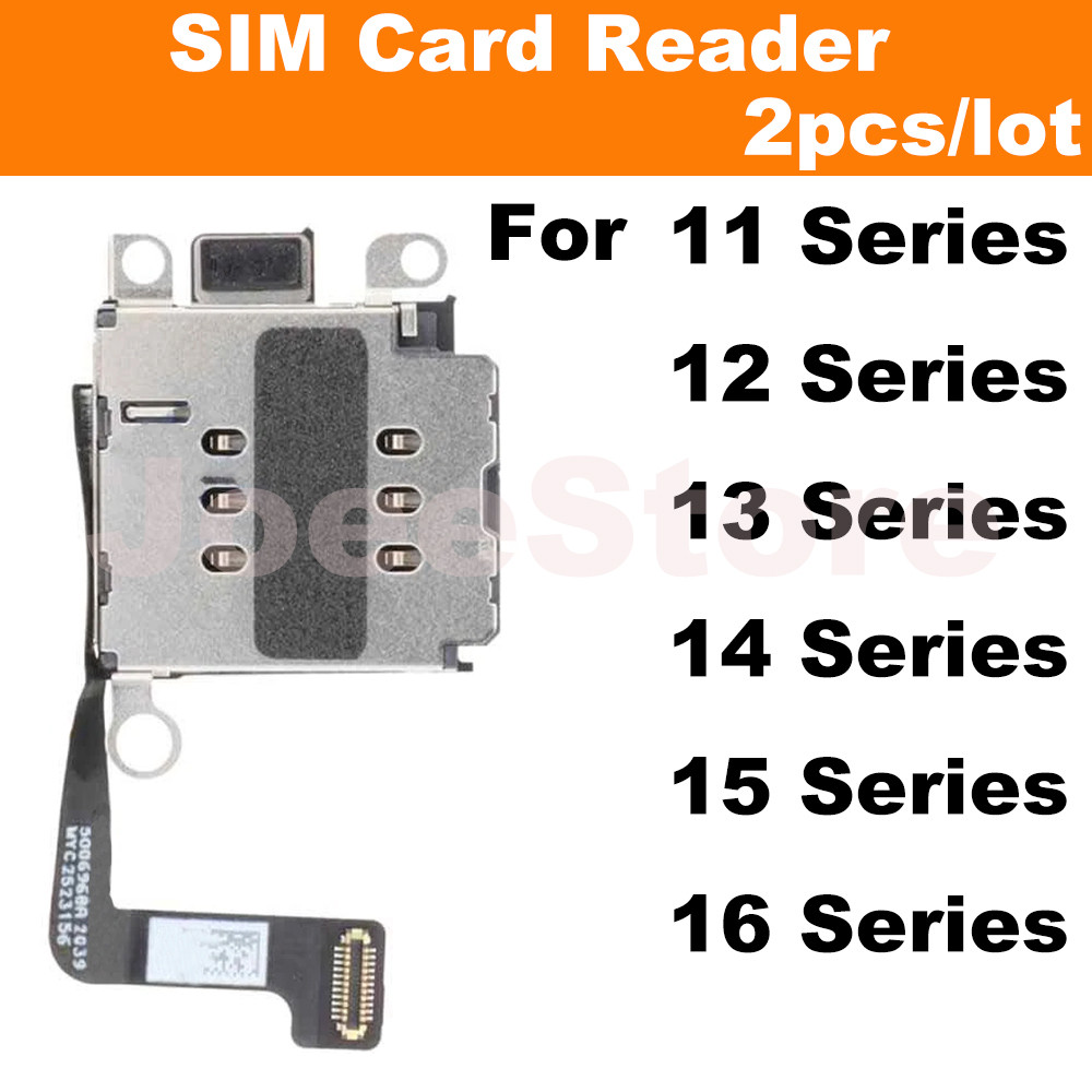 2Pcs Sim Card Reader For Iphone 11 12 13 14 15 16 Pro Max Dual Sim Card Slot Socket Inner Sim