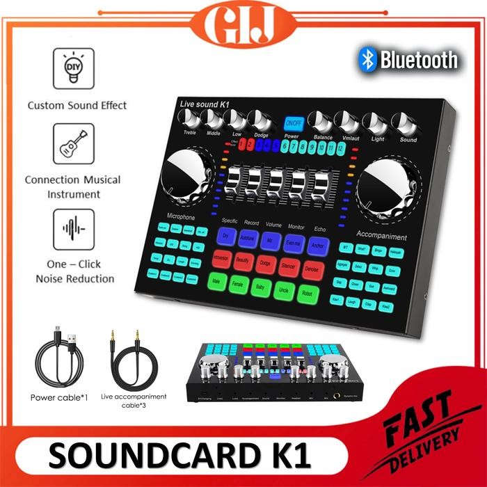 Soundcard Sound Card K1 Live Audio Mixer Video Recording Broadcast