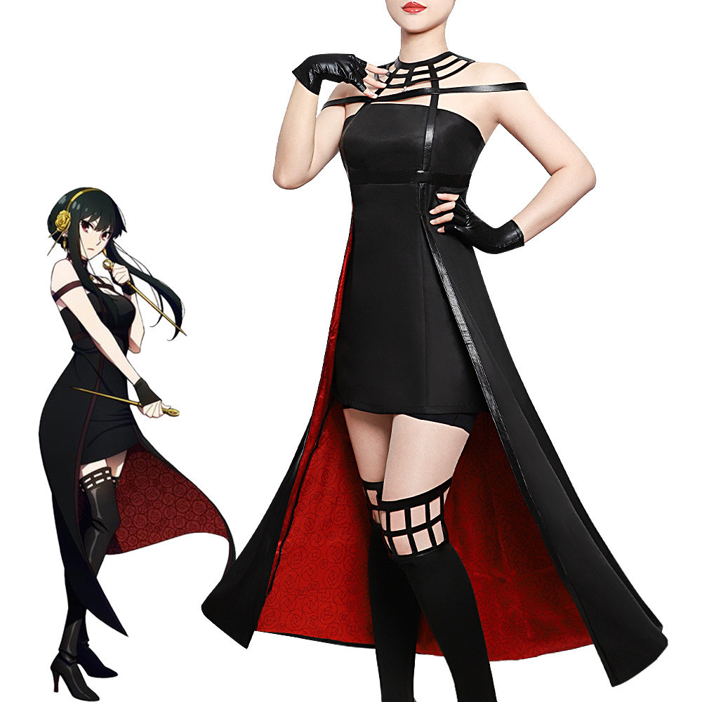 Anime Spy X Family Yor Forger Cosplay Costume Wig Dress Suit Black Red Skirt Set Yor Briar Earring