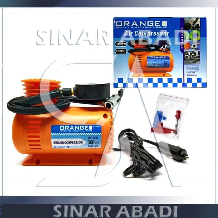 ORANGE MINI KOMPRESOR ANGIN MINI DC 12V MINI AIR COMPRESSOR