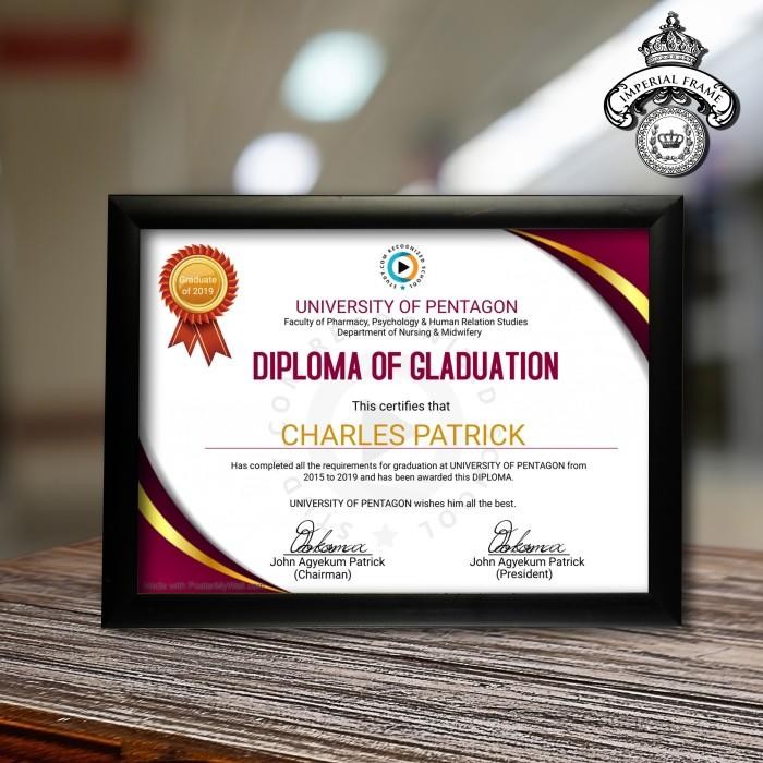 Bingkai Frame Figura Foto Ijazah A4 hitam / coklat / putih